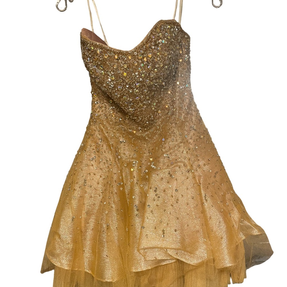 Jovani Crystal Mini Homecoming/Prom Dress (Champagne)